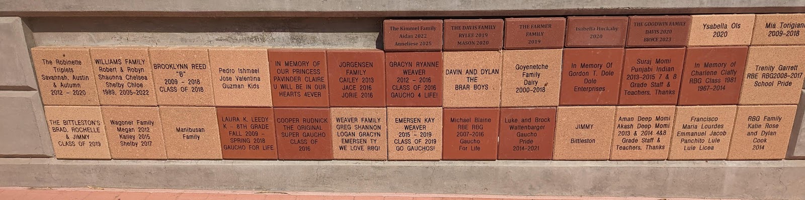 Bricks in front of Rio Bravo-Greeley School